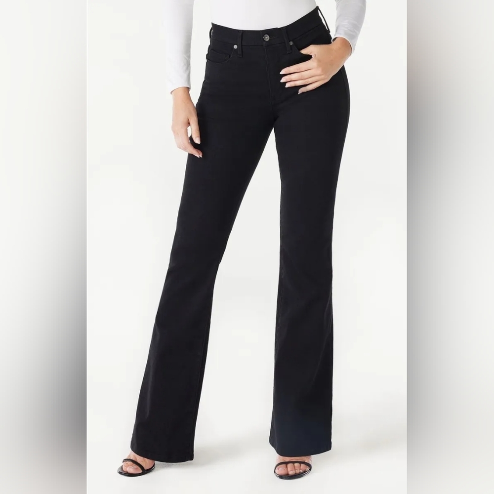 Sofia Jeans by Sofia Vergara Melisa High Rise Flare, Size 18 Short, Black, NEW